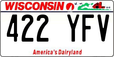 WI license plate 422YFV