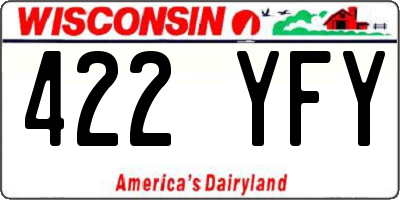 WI license plate 422YFY