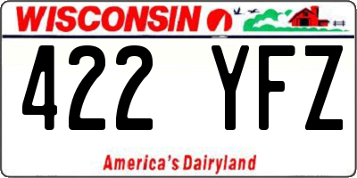 WI license plate 422YFZ