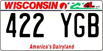 WI license plate 422YGB