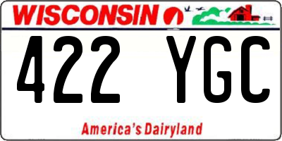 WI license plate 422YGC