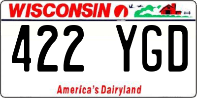 WI license plate 422YGD
