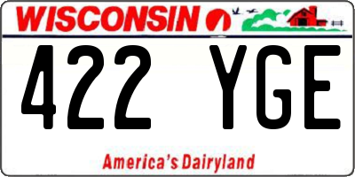 WI license plate 422YGE