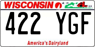 WI license plate 422YGF