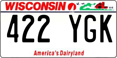 WI license plate 422YGK