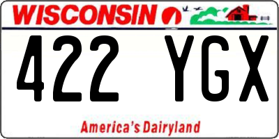 WI license plate 422YGX
