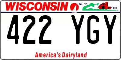 WI license plate 422YGY