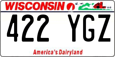 WI license plate 422YGZ