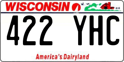 WI license plate 422YHC