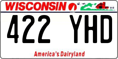 WI license plate 422YHD