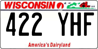 WI license plate 422YHF