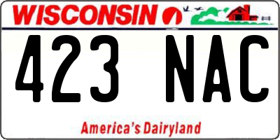 WI license plate 423NAC