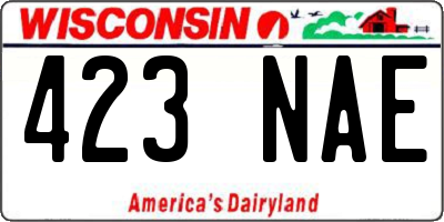 WI license plate 423NAE