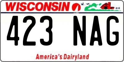 WI license plate 423NAG