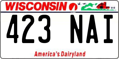 WI license plate 423NAI