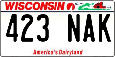 WI license plate 423NAK