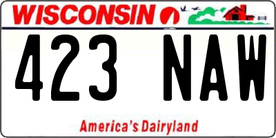 WI license plate 423NAW