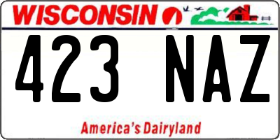 WI license plate 423NAZ