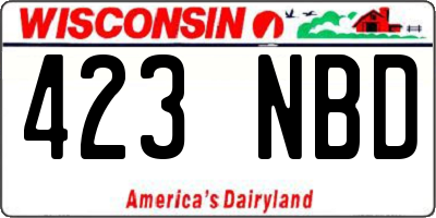 WI license plate 423NBD
