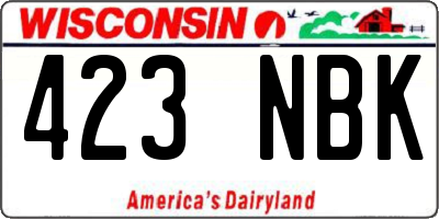 WI license plate 423NBK
