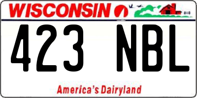 WI license plate 423NBL