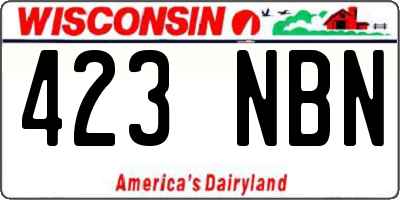 WI license plate 423NBN