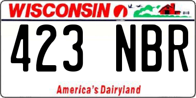 WI license plate 423NBR