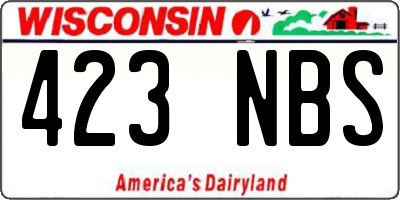 WI license plate 423NBS
