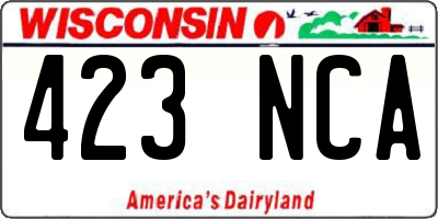 WI license plate 423NCA