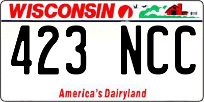 WI license plate 423NCC