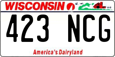 WI license plate 423NCG