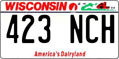 WI license plate 423NCH