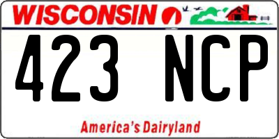 WI license plate 423NCP