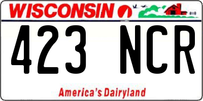 WI license plate 423NCR