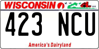 WI license plate 423NCU