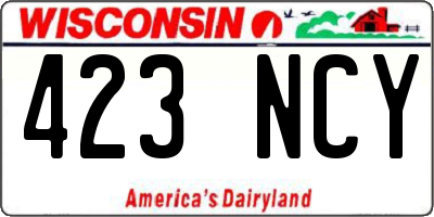 WI license plate 423NCY