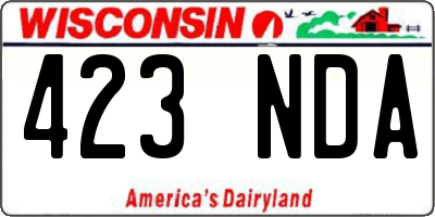 WI license plate 423NDA