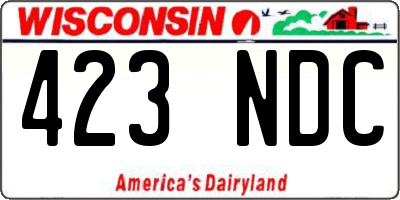 WI license plate 423NDC