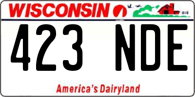 WI license plate 423NDE