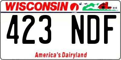 WI license plate 423NDF