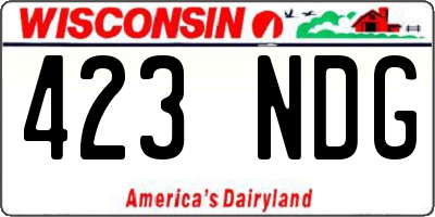 WI license plate 423NDG