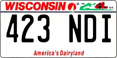 WI license plate 423NDI