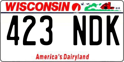 WI license plate 423NDK