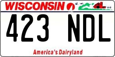 WI license plate 423NDL