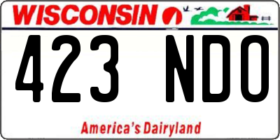 WI license plate 423NDO