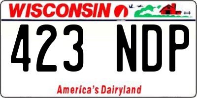 WI license plate 423NDP
