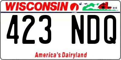 WI license plate 423NDQ