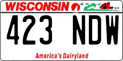 WI license plate 423NDW