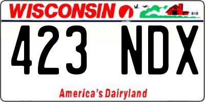 WI license plate 423NDX