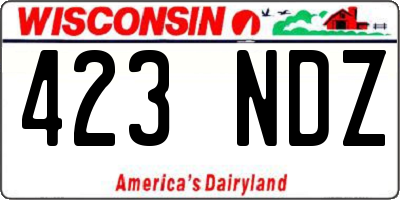 WI license plate 423NDZ